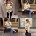 thumbnail image 4 of Double Breasted Crop Trench Coats for Women Casual Stand Collar Belted Lightweight Outerwear, 4 of 6