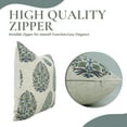thumbnail image 3 of Fabdivine Floral Block Print Boho Decorative "Viscose Linen" Throw Pillow Cover, Handblock Printed Cushion Cover for Sofa , 24"X24", "Gray", 3 of 4