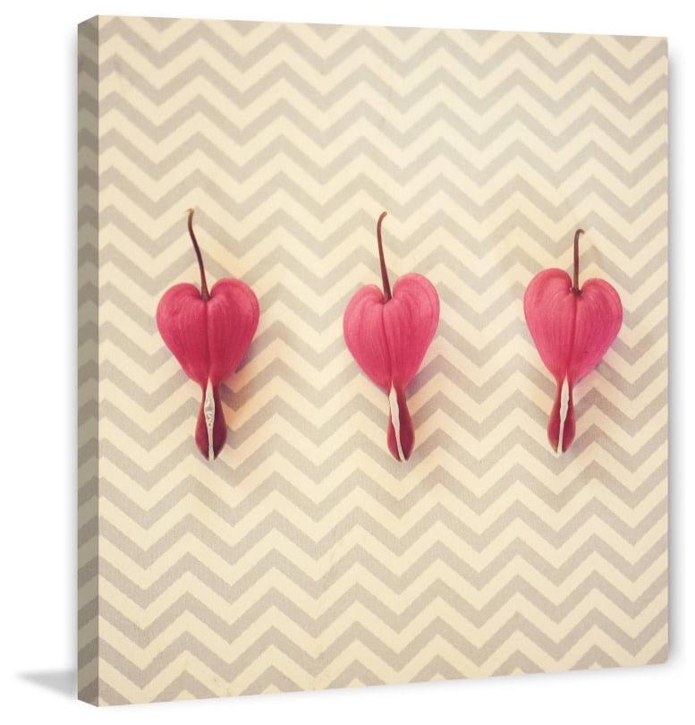 Marmont Hill "Chevron Hearts" by Robert Dickinson Painting Print on Canvas