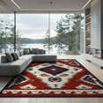 thumbnail image 2 of ODIKA 6'x9' Southwestern Red Washable Area Rug Easy Care, Non-Shedding, for Queen Size Bedroom Under Bed Master Suite, 2 of 7