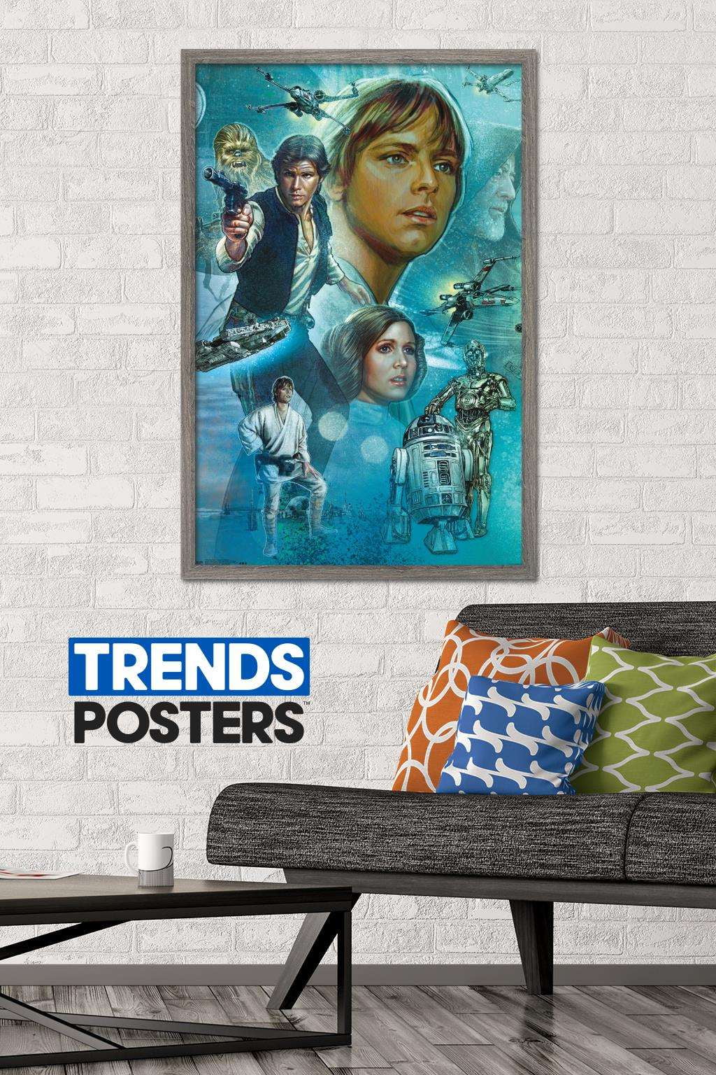 Star Wars: A New Hope - Celebration Mural Wall Poster, 22.375" x 34", Framed
