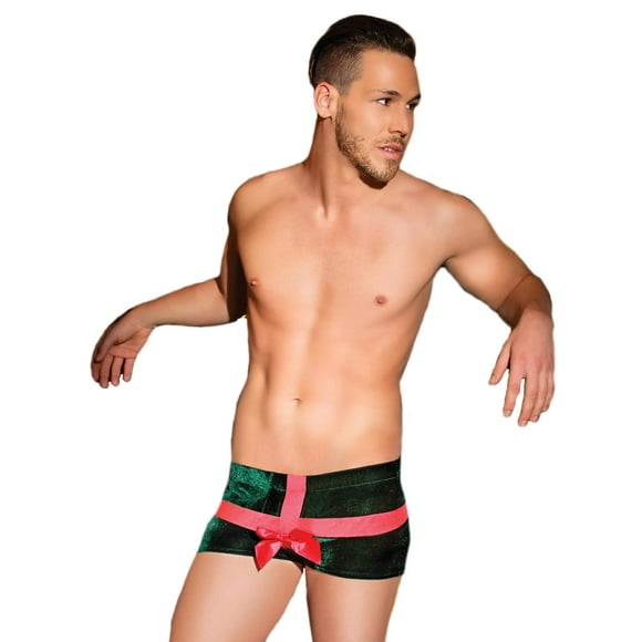 Calzoncillos tipo bóxer Coquette para hombre, terciopelo elástico, color verde