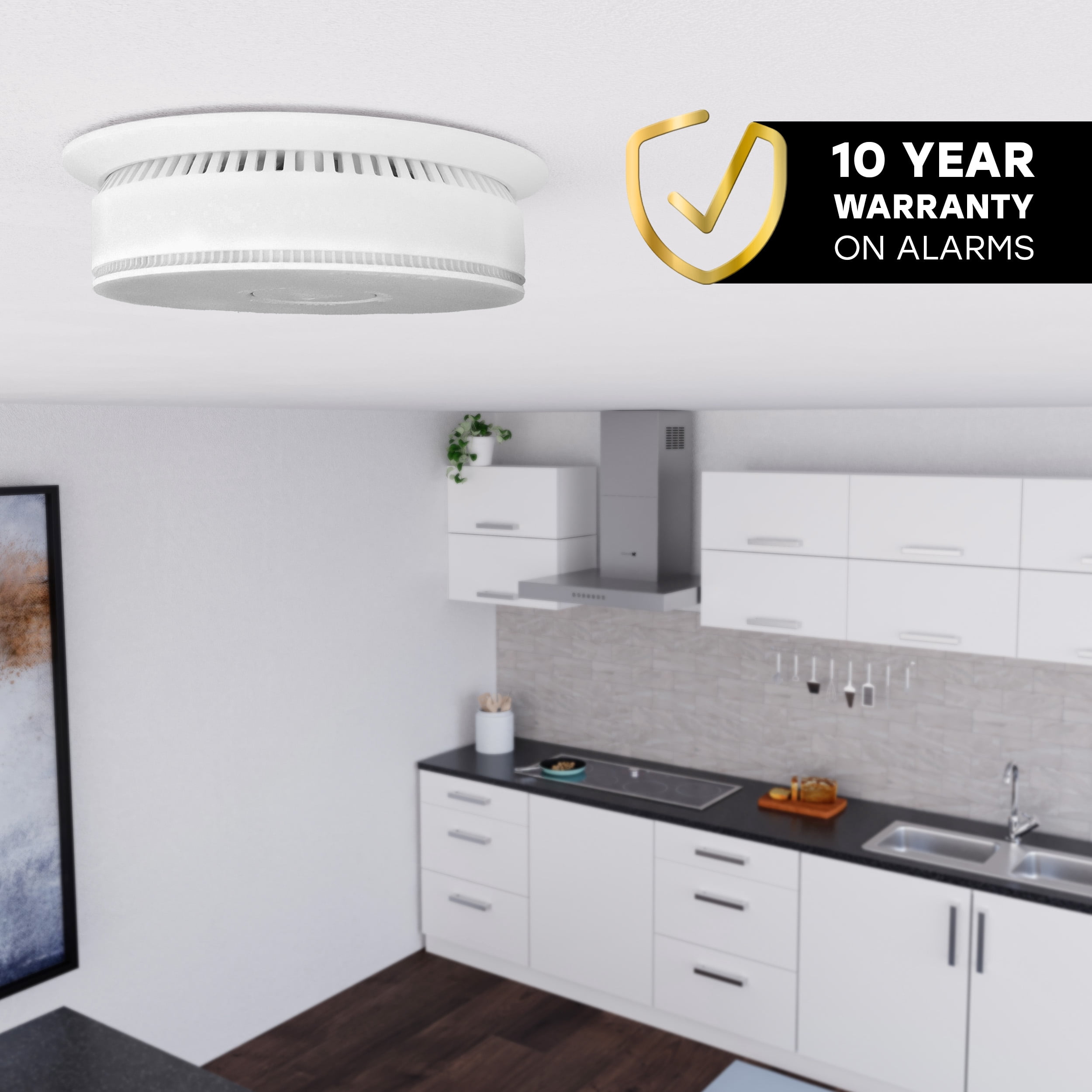 Universal Security Instruments 10-Year Battery Smoke, Fire, and Carbon Monoxide Alarm