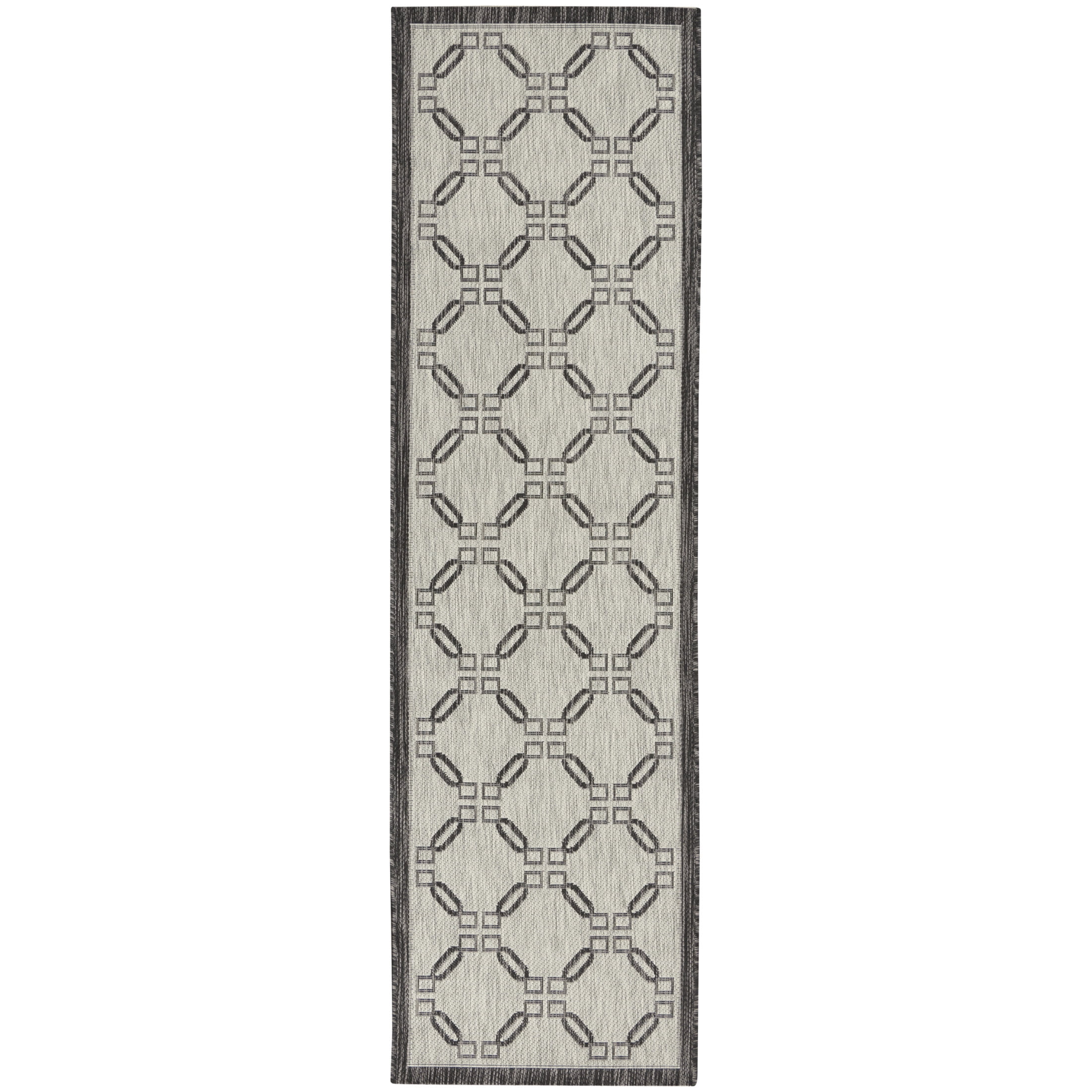 Nourison Country Side 2'2" x 7'6" Ivory/Charcoal Transitional Rug