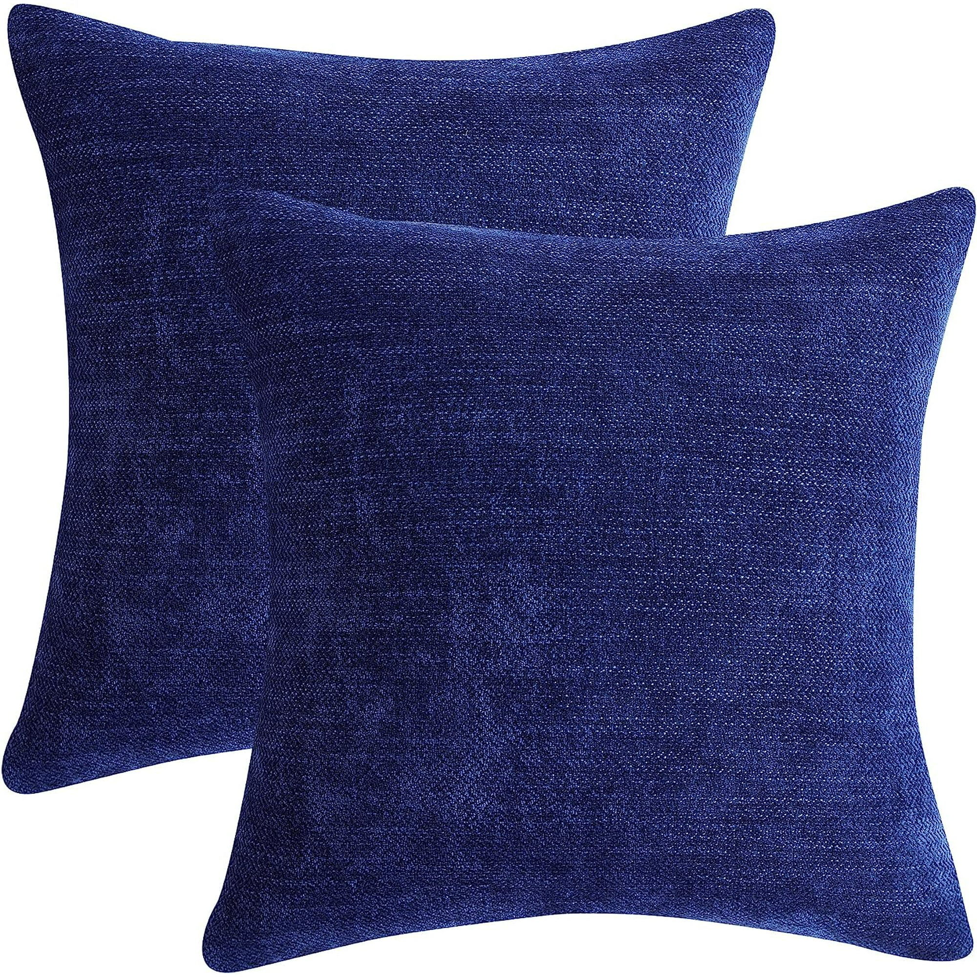 Pillow case 20x20 inches, set of 2 navy blue pillowcases, sofa
