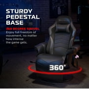 RESPAWN 900 Console Gaming Recliner with Footrest and Lumbar Support - Comfortable Ergonomic Gaming Chair with Headrest, No Wheels, Reclining, Heavy Duty, Racing Style Video Game Chairs - Gray