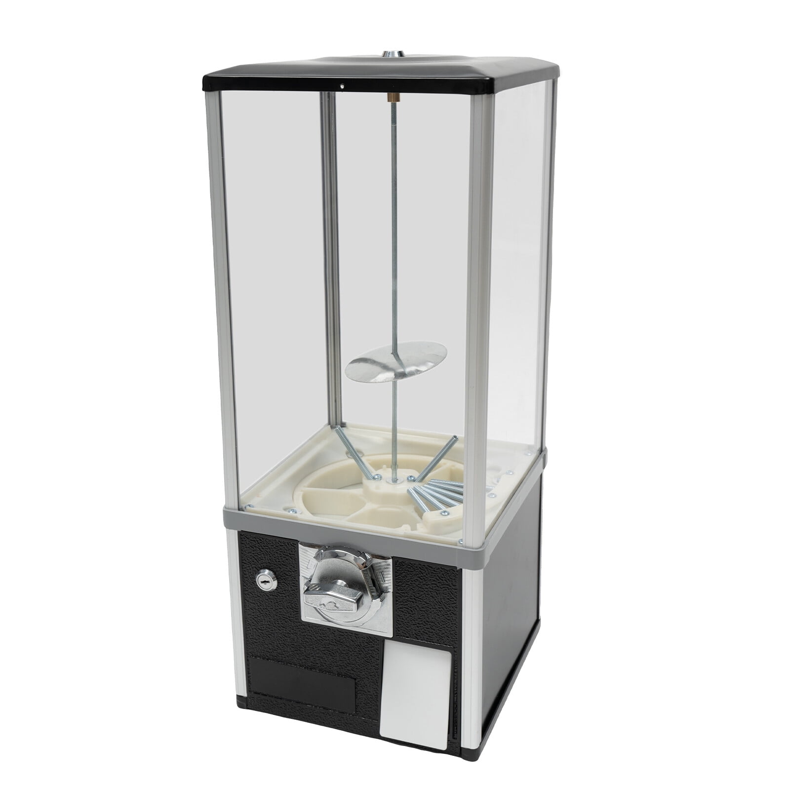 Vending Machine, Commercial Toy Candy Capsule Vending Machine, Classic Gumball Machine, 4x25 Dual Side Coin Operators Prize Machine Dispenser Candy Machine for Gaming Store, with Keys (Black)