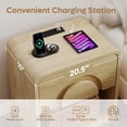 thumbnail image 5 of Bestier Nightstand with Charging Station & Open Shelf, Modern Bedside Table End Table for Bedroom Living Room Dorm Office, Natural, 5 of 9