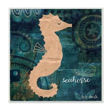 Stupell  Costal Seahorse Graphic Art Wall Beach Plaque