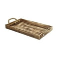 thumbnail image 2 of Wooden Rectangular Tray With Rope Side Handles - Brown, 2 of 7