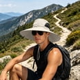 thumbnail image 5 of Wide Brim Sun Hat for Men & Women, UPF 50+ UV Protection, Breathable Mesh Windproof Chin Strap Foldable Outdoor Hat, Fishing Hiking Hat for Camping Mountain Travel Khaki Free Size, 5 of 6