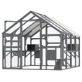thumbnail image 2 of YIORTWO Large Cat House Outdoor Catio Enclosures, 110" Wooden Cat Catio Outdoor Kitty House with Bridges, Platforms, Small Houses & Waterproof Cover, Grey, 2 of 11