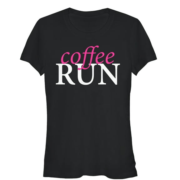 Junior's CHIN UP Coffee Run  Graphic Tee Black Medium