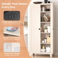 thumbnail image 5 of 70" Tall Metal Storage Cabinet with 3-Digit Combination Lock, Steel Pantry Cabinet with 4 Adjustable Shelves & 2 Doors, Secure Freestanding Organizer for Home, Office, Garage, Beige, 5 of 7