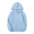 thumbnail image 2 of UACY Kids Cotton Hoodies Toddler Fall Pullover Hooded Long Sleeve Plain Sweatshirts with Pocket for Boys and Girls (Sky Blue, 9-10 Years), 2 of 9