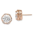 thumbnail image 1 of 10k Rose Gold Cubic Zirconia Cz Stud Earrings, 1 of 6