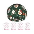 thumbnail image 5 of Kdxio Festive Forest Friends Print Shower Cap for Women,Elastic and Reusable,Double Waterproof Layers Bathing Hat, 5 of 6
