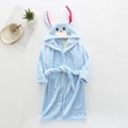 thumbnail image 2 of Gibobby Toddler Kids Soft Flannel Bathrobe,Thickened Warm Hooded Sleep Robe with Waist Tie,Plush Cozy Loungewear for Fall Winter for Boys Girls 2-12T Toddler Pajamas,Blue,Size 9-10T, 2 of 6