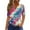 S4-Multicolor, variant on successthop Patriotic Shirts for Women Flags Plus Size USA Birthday T Shirt Holiday Top V Neck 3/4 Sleeve Clothes L