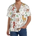 thumbnail image 3 of Xecao offers the Cute Little Animals for Men's Casual Short-sleeved Shirt, a button-up collared shirt with a pocket, perfect for beach vacations and yacht travel in the 3X-Large size., 3 of 7