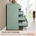 thumbnail image 4 of 12 Drawer Dressers for Bedroom, Chest of Drawers with Deep Drawers, Large Double Dresser for Closet with Wide Top, Horizontal Wooden Dresser for Living Room, Hallway, Kids Room, Green, 4 of 8