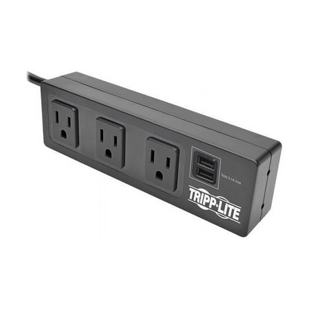UPC: 0037332198471 | Tripp Lite TLP310USBS 3 Outlet Surge Protector with Mounting Brackets