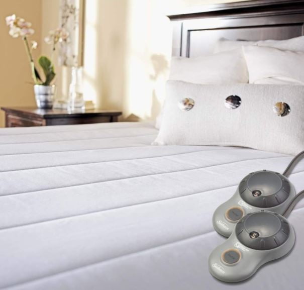 Sunbeam Quilted Polyester Heated Mattress Pad, Queen