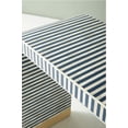 thumbnail image 4 of Handcrafted Bone Inlay Console Table with Brass Base – Striped Navy and White Pattern, Modern Entryway Accent Table, 4 of 5