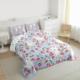 thumbnail image 3 of Castle Fairy Kawaii White Rabbits Full Size Comforter Sets 3-Piece for Teenagers Boys Girls,Cartoon Floral Animal Bedding Comforter Set,Cute Botanical Flowers Lightweight Bedding Sets, 3 of 8