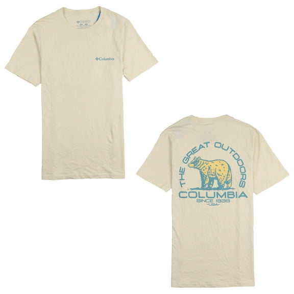 Columbia Men's Great Outdoors Bear T-Shirt Small Beige