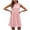 Pink, variant on New Summer Plus Size Dresses for Women 2024 Fashion Solid Color Crew Neck Skirt Ruffled Solid Color Sleeveless Dress Sleeveless Crew Neck Knee-length Dress