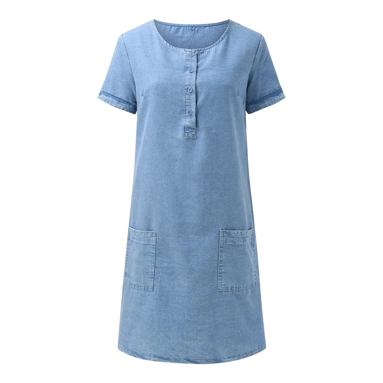 white christmas dresses Denim Dress, Middle Blue / UK / 14 main image 0