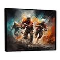 thumbnail image 2 of Designart "Game Day in Orange Football" Sports Floater Framed Wall Art Print, 2 of 7
