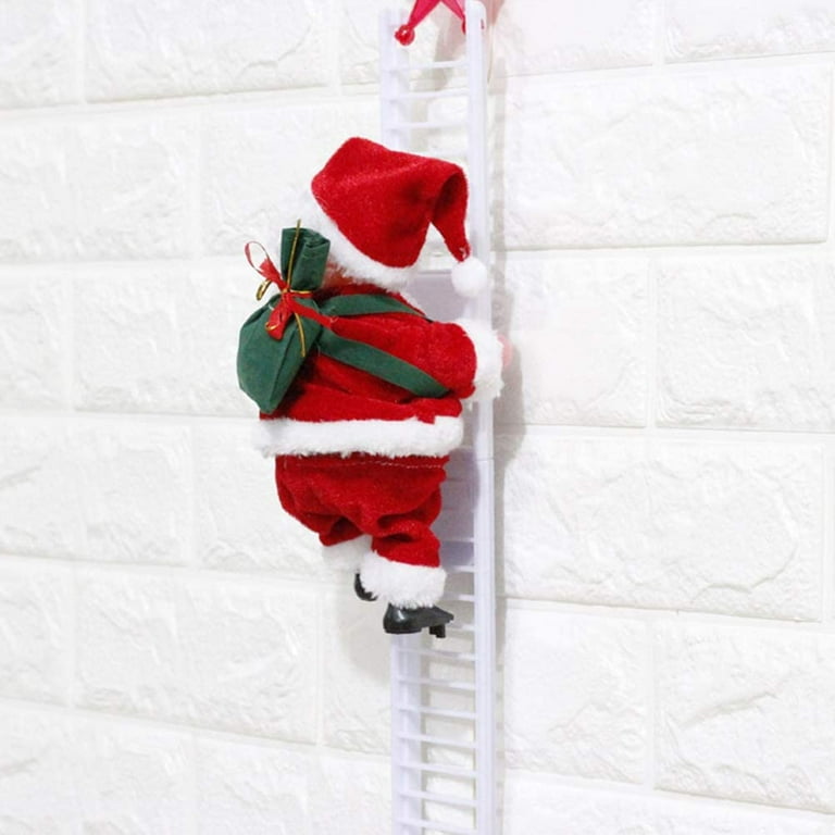 Weihnachtsmann auf Leiter Elektrische Weihnachtsfiguren Kletternder  Nikolaus Santa Crawl Indoor and Outdoor Weihnachtsdeko Figur
