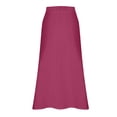 thumbnail image 5 of Women's Summer Midi Skirt with Pockets Elastic High Waist Casual Flowy A Line Tiered Ruffle Beach Skirts Wine S, 5 of 7