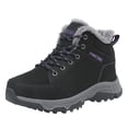 thumbnail image 4 of Rokment Women's Fleece Lined Hiking Trekking Boots Winter Warm Waterproof Comfortable Lace up Non Slip Outdoor Running Walking Climbing Work Ankle Booties, 4 of 5