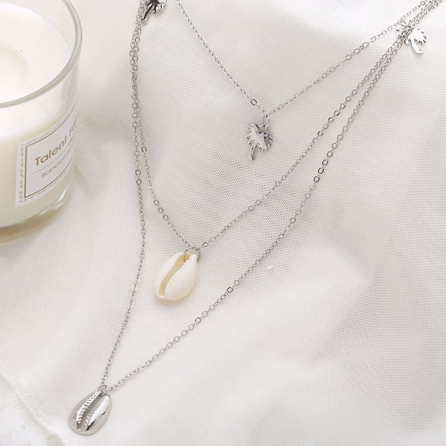Collar para mujer, joyería para mujer, collar de metal con cuentas multicapa y árbol, joyería para mujer, collar de aleación
