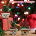 thumbnail image 2 of putnchl Christmas Artificial Succulent Plants In Pots Resin Fake Flower Planter Santa Snowman 4.5 Inch Small Faux Pot Plants Christmas Decorations For Home Indoor Decor, 2 of 3