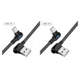 thumbnail image 4 of Bearachild Cable de carga rápida Cable de datos de ángulo de 90 grados con luz, tipo C Negro micro de 1 m 2Conjunto, 4 of 6