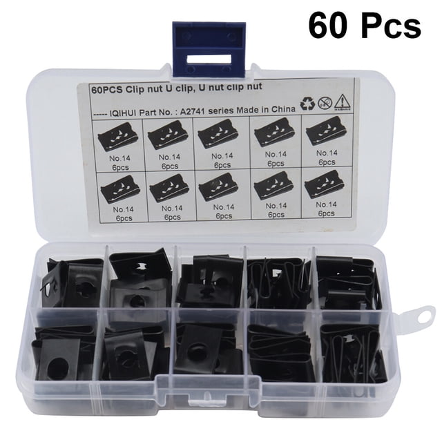 UPGRATOR U-Shaped Reed Nut Fasteners Set 60pcs Manganese Steel U Clips For Motorcycle And Wind Deflector