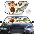 thumbnail image 2 of Fotbe Monkeys Swinging from Palms Car Windshield Sunshade | Sun Visor Protector Front Window Shade, Keeps Out UV Rays, Keeps Your Vehicle Cool-, 2 of 7