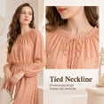thumbnail image 5 of Alvantor Women's Boho Midi Dress, Long Sleeve Smocked Waist, Coral Multi, 5 of 8