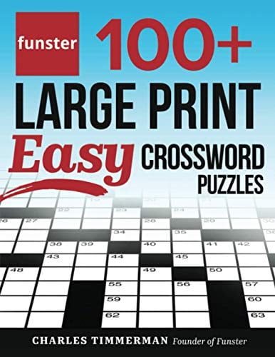 funster 100 large print easy crossword puzzles crossword puzzle book for adults walmart com