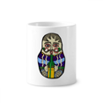 thumbnail image 1 of Rusia ruso Matryoshka nesting Titular de cepillo de dientes de cerámica taza de regalo pluma blanco taza 350ml, 1 of 2