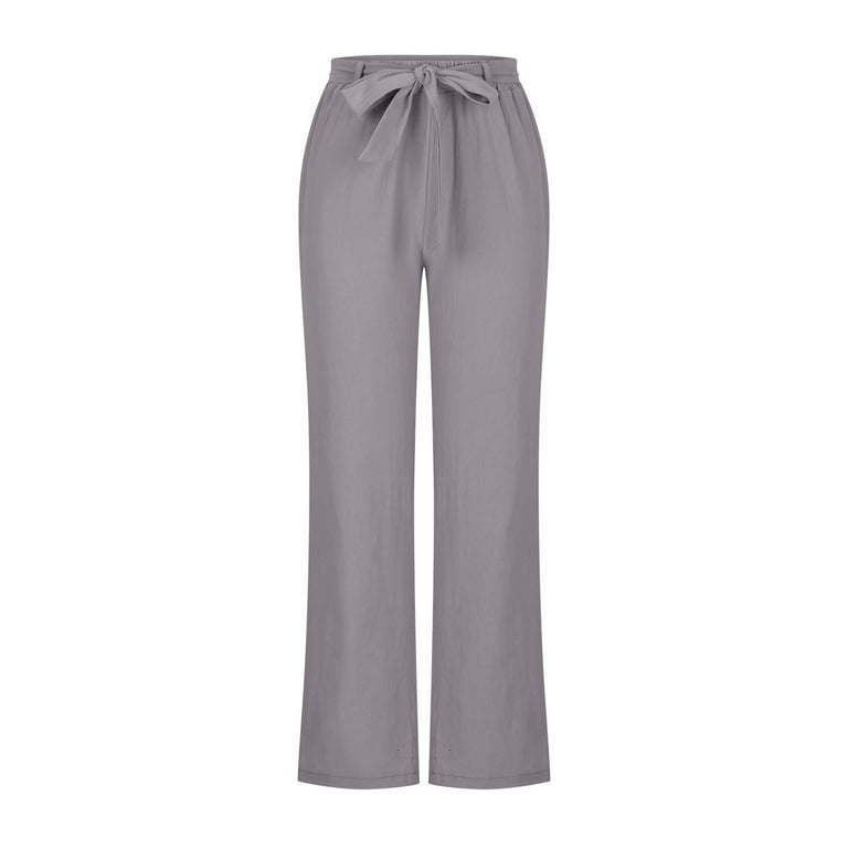 SELONE Linen Pants for Women Plus Size Petite With Pockets High