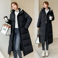 thumbnail image 2 of Megngio Cotton-padded Clothes Women's Winter Clothes Bread Clothes Leftward Over-the-knee Hooded Cotton-padded Jacket, 2 of 5