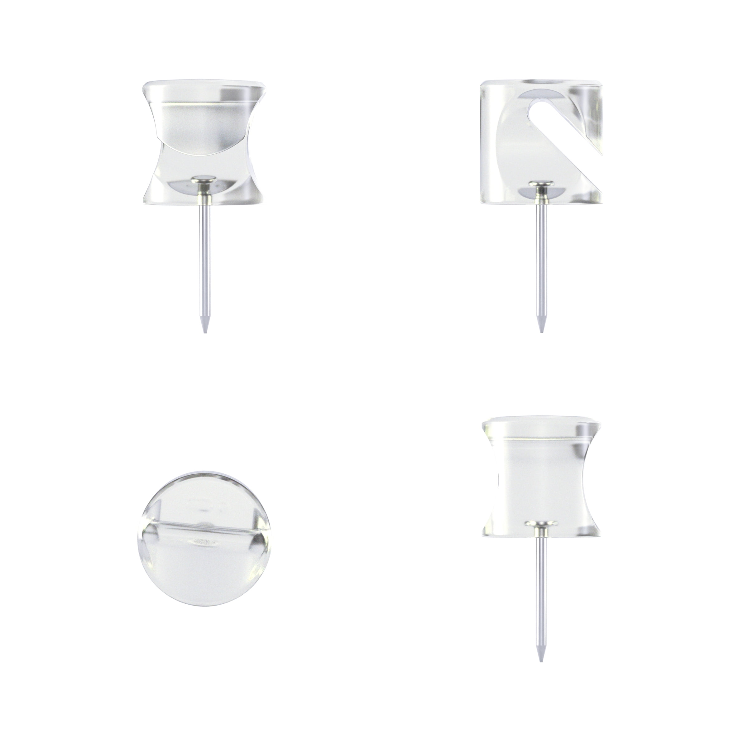 (2 pack) OOK Decor Pins, Lightweight Picture Hangers, Clear, Plastic, Pack of 6
