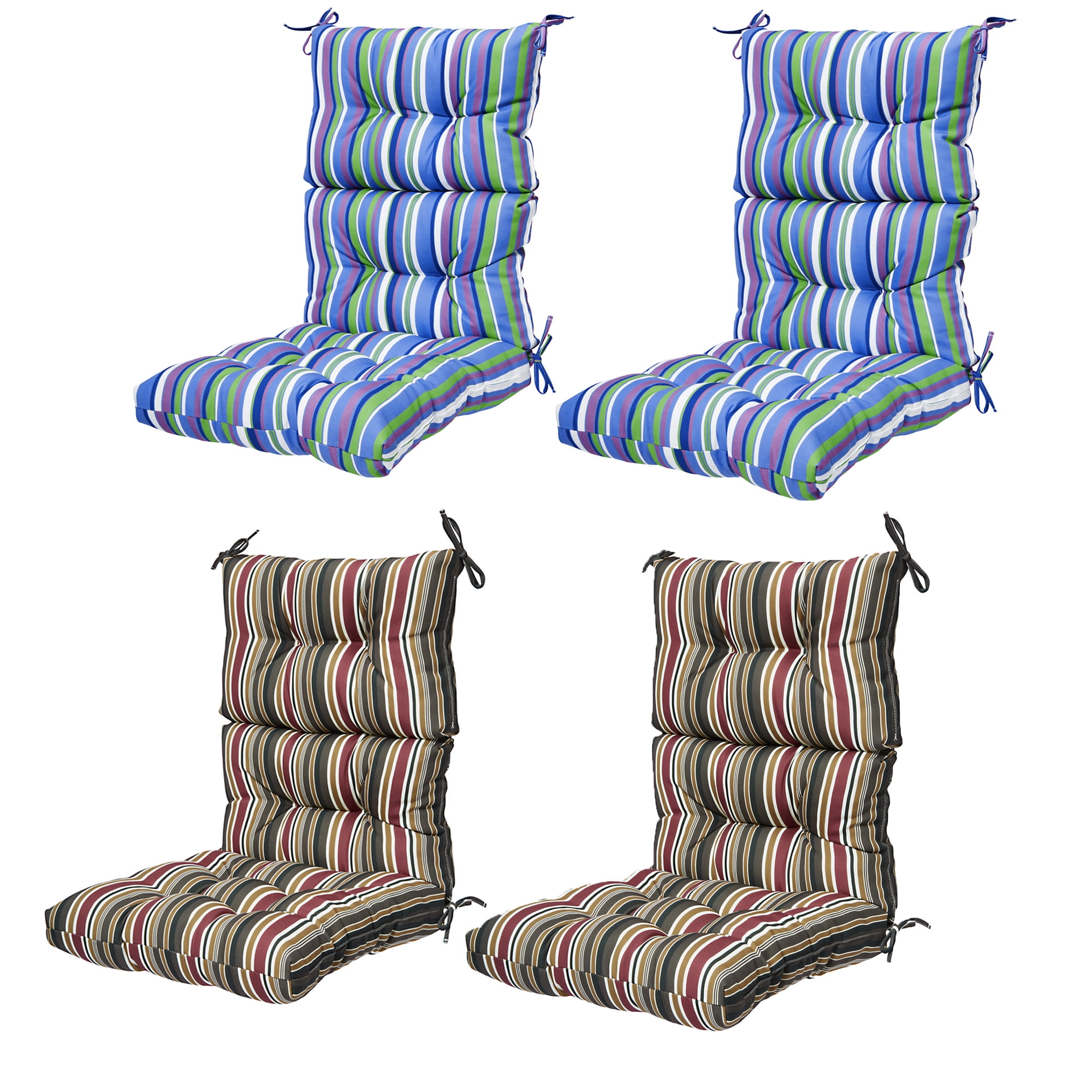 Outdoor Chair Cushion 4pcs High Back Chair Cushion High Rebound Foam High Back Chair Cushions 