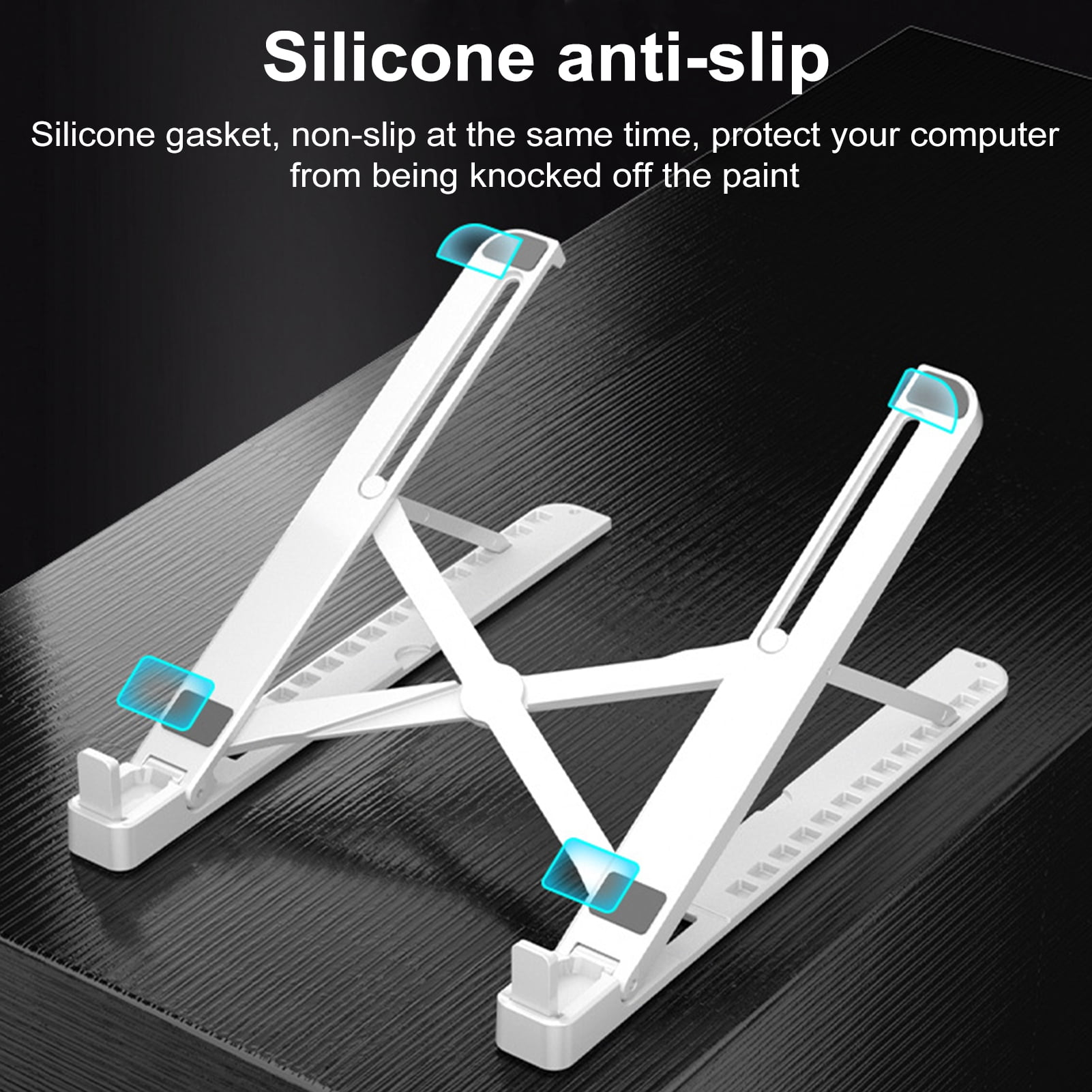 Xinyolin Portable Ergonomic Laptop Stand with Cooling Fan High Stability Height Adjustable Foldable Design Anti-Slip Laptop Riser Bracket