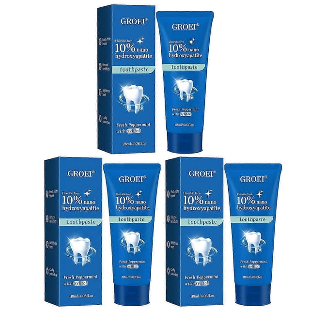 10%nHAP Nano Hydroxyapatite Toothpaste for Advanced Enamel Protection and Tooth Strengthening, Fluoride-Free Toothpaste Teeth Whitening